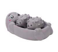 HUSHUI Ensemble de Jouets de Bain Flottants, Adorables Jouets d'animaux en Plastique Souple pour Baignoire et Piscine, 3 Pièces (Gris)