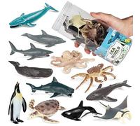 HUSHUI Ensemble de Jouets pour Animaux de mer, 12 pièces Ensemble de Jouets pour Animaux de mer Figurines d'animaux de mer réalistes Ensembles de Jeu pour Jouets de l'océan Figurines d'animaux