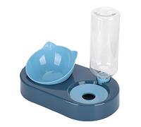 HUSHUI Ensemble de Mangeoire Automatique à Double Gamelle pour Chat avec Conception Résistante à l'humidité pour Chats, capacité de 500 ML, en Plastique, Pratique pour Une Hydratation Saine (Bleue)