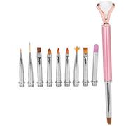 HUSHUI Ensemble de Stylos de Peinture pour Nail Art, avec 10 Têtes Remplaçables, Outils de Manucure de Haute qualité pour un Nail Art Parfait à la Maison (Or Rose)