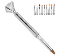 HUSHUI Ensemble de Stylos de Peinture pour Nail Art, avec 10 Têtes Remplaçables, Outils de Manucure de Haute qualité pour un Nail Art Parfait à la Maison (Argent)