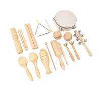 HUSHUI Ensemble D'instruments de Musique pour Tout-Petits, 10 Pièces, Jouets à Percussion en Bois pour la Famille et la Maternelle avec Bois de Hêtre et Acier Inoxydable