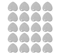 HUSHUI Étiquette D'identification pour Animaux de Compagnie en Forme de Cœur, en Acier Inoxydable, pour Chiens et Chats, Accessoires de Bricolage, 0.5x0,6 Pouces, Durable et Pratique, 20 Pièces