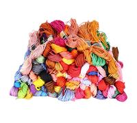 HUSHUI Fil à Broder 100 Pièces Multicolores, écheveaux de Coton Polyester de 8 Mètres pour le Point de Croix et L'artisanat, Idéal pour les Niveaux de Compétence