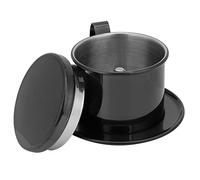 HUSHUI Filtre à café en Acier Inoxydable, Cafetière Goutte à Goutte Vietnamienne avec écran à Mailles Fines pour un café Doux et Lisse, Amovible, Passe au Lave-vaisselle pour la Maison, (Noir