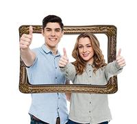 HUSHUI Gonflable Selfie Cadre Photo Booth Props, Cadre Photo Gonflable De Noël, Fournitures De Décoration De Fête pour Anniversaire Noël Nouvel an Mariage