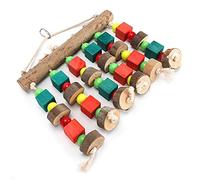 HUSHUI Grand Bloc à Mâcher pour Perroquet, Jouet à Déchirer en Bois Multicolore pour Grimper et Explorer Les Animaux de Compagnie, 1 unité (Petite)