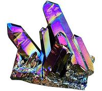 HUSHUI Grappe de Quartz de Cristal Arc-en-Ciel Naturel, Pierre de Cristal Arc-en-Ciel colorée Naturelle grappe de Cristal de Roche Naturelle Geode Stone spécimen décor à la Maison