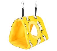 HUSHUI Hamac pour Perroquets, Lit de Couchage Doux et Chaud à Suspendre pour Oiseaux et Petits Animaux de Compagnie, en Toile et Flanelle (Canard + Fond Jaune)