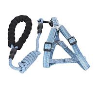 HUSHUI Harnais Réglable pour Chien avec Laisse pour Une Marche en Toute sécurité, Conception Anti-évasion, Polyester Bleu Durable pour Toutes Les Races, 2 Unités (M (Convient pour 8-15 Livres))