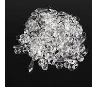 HUSHUI HUSHUI 30 Pièces Acrylique Transparent Petits Brins de Cristal Clair Gemmes Rideau de Perles pour Pendentif Lumineux Décoration de Maison de Mariage