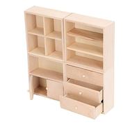 HUSHUI HUSHUI 4 Pièces 1/12 Ensemble D'armoires de Maison de Poupée Conception Simple Pratique Réaliste Miniature en Bois Maison de Poupée Meubles Armoire