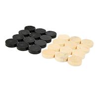 HUSHUI Jeu de Dames en Bois 24 Pièces, Jeu de Dames Robuste avec échiquier pour Le Plaisir en Famille, Non Toxique et Durable, Parfait pour Les 3 Ans et Plus