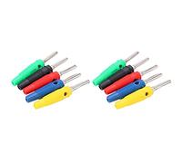HUSHUI Jeu de Fiches Banane à Aiguille Unique de 4mm, Rouge Jaune Bleu Vert Noir, Pièces de Test électriques Durables pour Laboratoires