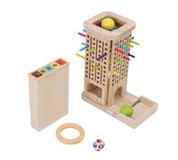 HUSHUI Jeu de société en Bois coloré, 3 sur 1 Jeu de société en Bois coloré avec des Bâtons et des Dés à Moteur Fins Comptage des Jouets