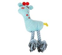 HUSHUI Jouet à Mâcher Grinçant pour Chiot, Peluche Douce en Forme de Cerf, Aide à la Dentition pour Chiens de Petite et Moyenne Taille, 27x13 Cm (Bleue)