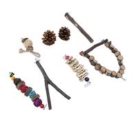 HUSHUI Jouet à Mâcher pour Perroquet, échelle Suspendue en Bois Naturel Durable, Idéal pour Les Oiseaux Actifs et en Bonne santé, Ensemble de 5 Pièces (8 Ensemble)