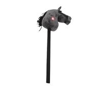 HUSHUI Jouet de Bâton de Cheval de 70cm, Jouet Mou de Tête de Cheval de Peluche avec la Fonction Saine pour des Enfants, Bambins (Noir)