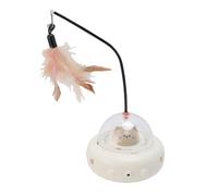 HUSHUI Jouet de Chat Interactif Automatique avec Bague en Plumes Soulagement L'ennui de la Détection Intelligente du Jouet de Chat Taquin électrique pour Chaton Intérieur Kitty