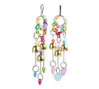 HUSHUI Jouet de Cloche Suspendu, Jouet D'oiseau à Morsure Drôle avec Un Son Net pour Les Conures de Tourtereaux de Perruche, Matériau Acrylique en Cuivre en Acier Inoxydable