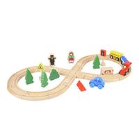 HUSHUI Jouet de Ferroviaire en Bois Multifonction pour Enfants Intelligents, Piste Colorée, Cadeau D'assemblage à Faire Soi-même