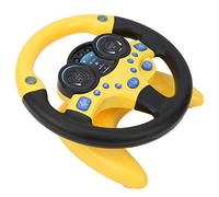 HUSHUI Jouet de Simulation de Volant pour Enfants, Jouet D'imitation de Conduite éducatif coloré avec Base pour L'apprentissage Précoce, Matériau ABS Durable (Jaune)