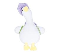 HUSHUI Jouet en Peluche de Canard de Fleurs, Animal en Peluche Mignon avec Chapeau Floral et Sac à Dos, Corps Doux Yeux Brillants, Tête Floue pour Enfants Adultes Décor (Violet)