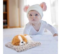 HUSHUI Jouet en Peluche de Simulation pour Chien et Chiot - Ornement Doux et Mignon Qui Aboie pour Les Enfants et la Décoration de la Maison - Matériau en Peluche sans Danger pour Le Charbon de