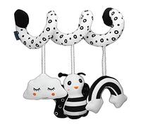 HUSHUI Jouet en Spirale pour bébé, Hochets en Peluche d'animaux de Dessin animé avec Un Design en Spirale Noir et Blanc pour Poussette, Lit de Voiture, Jouet Doux et Sûr à Suspendre pour (Style 1)