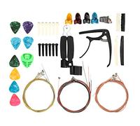 HUSHUI Kit D'accessoires de Guitare Compact et Pratique pour Changer les Cordes avec Capodastre et Médiators en Métal adapté à la Guitare Acoustique