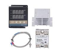 HUSHUI Kit de Contrôleurs de Température PID, qualité Industrielle de Haute Précision 0 à 400 ℃ avec Sonde en Acier Inoxydable, pour L'industrie électrique des Poulaillers de Ferme (40A)