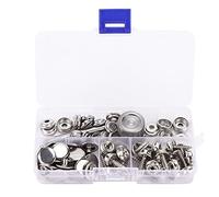 HUSHUI Kit de Fixation à Pression, Bouton de Couverture de Bateau en Toile en Acier Inoxydable, Outils de Boucle à Rivets à Vis en Métal avec Outils D'installation, pour Bricolage