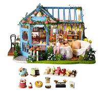 HUSHUI Kit de Maison de Poupée en Bois DIY pour Jeu Créatif et Décoration de la Maison à Partir de 14 Ans, de Jouet Miniature avec Lumières LED