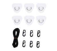 HUSHUI Kit de Patch à Anneau en Acier in Inoxydable, Crochet de Planche de Surf en Kayak de Radeau en PVC avec Cordon élastique pour Bateau Gonflable, Canot (Blanc)