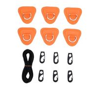 HUSHUI Kit de Patch à Anneau en Acier in Inoxydable, Crochet de Planche de Surf en Kayak de Radeau en PVC avec Cordon élastique pour Bateau Gonflable, Canot (Orange)