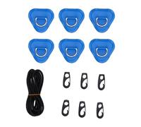 HUSHUI Kit de Patch à Anneau en Acier in Inoxydable, Crochet de Planche de Surf en Kayak de Radeau en PVC avec Cordon élastique pour Bateau Gonflable, Canot (Bleu)