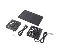HUSHUI Kit D'échappement Puissant à Double Panneau Solaire, Extracteur D'air 10W pour Serres, Maisons D'animaux, Silicium Monocristallin Noir, 2 Ventilateurs