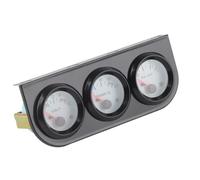 HUSHUI Kit Universel à Triple Jauge, Pression D'huile Mécanique, Température de L'eau, Voltmètre électrique, Cadran Blanc avec Pointeur Rouge, avec Lumière pour Voitures, Camions,