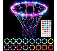 HUSHUI LED Lumière de Panier de Basket-Ball, télécommande de Jante de Basket-Ball LED Lumière 4 Modes 16 Couleurs étanche pour s'entraîner à Jouer à l'extérieur la Nuit