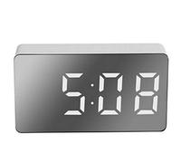 HUSHUI LED Miroir réveil, réveil numérique Mini réveil électronique Multifonctionnel pour Chambre Salon Bureau