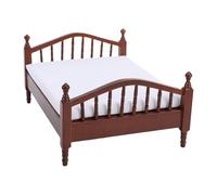 HUSHUI Lit Miniature pour Maison de Poupée, Mini Lit Vintage en Bois à L'échelle 1:12 avec Aspect Réaliste pour Affichage de Maison de Poupée