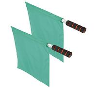 HUSHUI Lot de 2 Drapeaux D'arbitre de Sport, Drapeaux à Main de Juge de Touche de Couleur Vive pour Compétition de Football, Acier Inoxydable Durable 14,6 X 12,2 Pouces (Verte)