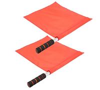 HUSHUI Lot de 2 Drapeaux D'arbitre de Sport, Drapeaux à Main de Juge de Touche de Couleur Vive pour Compétition de Football, Acier Inoxydable Durable 14,6 X 12,2 Pouces (Rouge)
