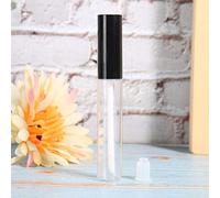 HUSHUI Lot de 25 Tubes de Brillant à Lèvres Transparents de 10 Ml, pour Bricolage, Baume à Lèvres et Cosmétiques, Effet Visuel Clair, Couvercle Noir