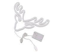 HUSHUI Lumière Néon D'élan, Panneau de Décoration Murale LED alimenté par Batterie USB avec Panneau Arrière en PVC ABS Souple, pour la Décoration de la Maison, Cadeaux de Fête (Lumière chaude)