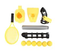 HUSHUI Machine de Tangage de Baseball Automatique, Tennis et Baseball 2 en 1 Ensemble avec Chauve-Souris Rétractable, Lanceur de Baseball Automatique, pour Les Jeunes (Jaune)