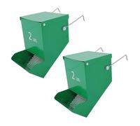 HUSHUI Mangeoire à Lapin 2 Pièces, Distributeur de Nourriture en Métal pour Petits Animaux avec Couvercle pour Cages d'animaux, Mangeoire en Fer Suspendue avec Couvercle Supérieur et