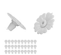 HUSHUI Mangeoire pour Colibris, Fleurs de Remplacement, Couleurs Vives, Durable, Facile à Utiliser pour la Décoration de Jardin, Ensemble de 30 (Blanc)