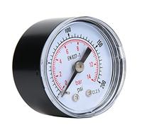 HUSHUI Manomètre Mécanique, Conception Durable à Double échelle, Mesure la Pression de L'air, de L'eau et de L' pour un Usage Industriel, Connexion Arrière BSPT 1/8" (0-200psi,0-14bar)