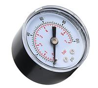 HUSHUI Manomètre Mécanique, Conception Durable à Double échelle, Mesure la Pression de L'air, de L'eau et de L' pour un Usage Industriel, Connexion Arrière BSPT 1/8" (0-100psi,0-7bar)